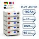 10 Years Warranty 51.2V 5Kwh Rechargeable Lithium Ion Pack 100Ah LiFePO4 Battery