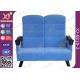 Double Seat Two Seater Cinema Theatre Seating Chairs With Plastic Cover For