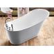 Classic Resin Acrylic Free Standing Bathtub With Faucet Oval Shaped