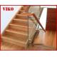 Double Steel Plate Staircase VK61S  Tread beech ,Railing tempered glass, Handrail b eech Stringer,carbon