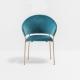 Round Big Comfy Accent Chairs , Blue Velvet Accent Chair Backrest Jazz Armchair