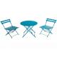 Steel Bistro Patio Outdoor Garden Folding Table And Chairs 3 Piece