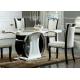 6 person rectangular hotel natural marble table dining room furniture