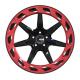 Red Ring Gloss Black Custom Forged Wheels 6061 T6 Alloy 24x10 Rims