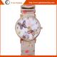 GV07 Butterfly Plate PU Leather Band Watches for Woman Stainless Steel Watch Quartz Watch