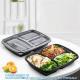 Takeaway Microwavable Plastic Disposable 3 Compartment Bento Food Storage Lunch Boxes / Meal Prep Containers