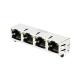 X Multiple XRJM-S-04-8-8-4-DN2-INC Compatible LINK-PP LPJE401AHNL Tab Up Green/Yellow LED 1X4 Port Lan Jack RJ45 without Integrated Magnetics