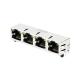 X Multiple XRJM-S-04-8-8-4-F2 Compatible LINK-PP LPJE401AHNL Tab Up Green/Yellow LED 1X4 Port Lan Ethernet RJ45 without Integrated Magnetics