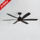 65 Inches Remote Led Ceiling Fan Larger High Air Volume Black Plastic Blade Dc Motor