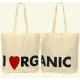 Customized Screen Printing Beige Shopping Loop Handled Recycled Cotton Bags for
