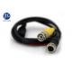 4 Pin Aviation To 2 RCA AV Car Reverse Camera Cable with Screw Connector
