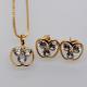 Luxury zircon Crystal Necklace Earrings Ring Jewelry Sets 18K Real Gold Plated