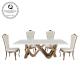 78inch Luxury Marble Dining Table 8 Seater Stainless Steel Metal Legs