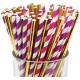 196.85mm Disposable Party Tableware Striped 10mm Christmas Paper Straws