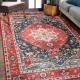 Bohemian Style Floral Print Living Bedroom Rug with Non-Shedding Function and Easy Care