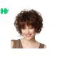 Curly None Lace Brown Colored Short Synthetic Wigs 130% Density