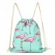 Canvas Flamingo Woven String Bag Non Toxic Solid Color Image Carrier Ecological