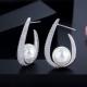 Luxury Pearl Earrings Micro-inlay CZ Earring Pendant Fashion Women Pearl Earring Jewelry Wedding Bridal Earrings