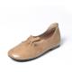 S284 Simple and comfortable flat bottom all-match single shoes pure color spring new leather women's shoes