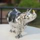 Small Stainless Steel Cast Animal Sculpture Walking Rhino For Collection