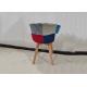 Upholstered Beech Dining Chair , Patchwork Fabric Dining Chairs With Arms