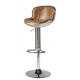 Contemporary Leather Counter Height Stools Top Grain Vintage Scratches Genuine Leather