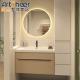 NO Faucet Included Luxury Hotel Center Bathroom Mirror Cabinet with Double Sink Basin