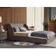 Durable Double Upholstered Bed , Home Furniture Fabric Bed Frame General Use