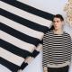 Sweat Absorbing Cotton French Terry Fabric Striped Knitted Cloth For Hoodie