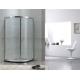 Customized Double Sliding Curved Shower Partition With Bright Silver Finished Aluminum Profiles