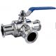 SMS AAA 10bar  Stainless Steel Sanitary Valves Three Way 1/2 Inch Ball Valve