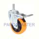 Double Locking Swivel Casters 4 In Polyurethane Caster With Brake