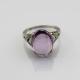 Gemstone Jewelry 925 Silver with 10mmx14mm Oval Dome Purple Cubic Zircon Ring (R231)