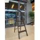 Ebony 3 Steps  Wooden Aluminum Ladder 250 mm Pedals Max Load 150 KG