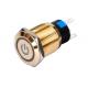 Gold Plated Brass Metal Push Button Switch Led Illuminated 5 Pins Gold Color Flat Head
