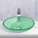 Oval Shape Modern Glass Vessel Basins Countertop Mounted Vanity Sinks