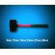 black rubber mallet with red fiberglass handle