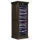 Touch Control Tall Lockable Drinks Fridge Brown Wood Wine Cooler Cabinet