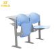 Blue Plastic Seat Cold Steel Frame Folding Chair Set for Lecture Hall