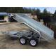 2000kg 10 X 5 Tandem Trailer / Galvanised Tipper Trailer With Checker Plate Rolled Body
