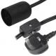 UK Plug E27 Lamp Socket Adapter Cable with Inline On/Off Switch, Bulb Holder Converter for Table Lamps, 10A 250V