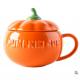 Halloween Christmas Ceramic Pumpkin Soup Bowls Polished With Lid And Spoon