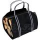 Classic Black Canvas Wood Carrying Bag Foldable For Camping / Picnic