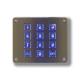 IP65 / IK07 Waterproof USB interface Stainless Steel 12 Keys Backlit Numeric Keypad Front Panel Mounted -40℃