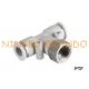 PTF Female Branch Tee Pneumatic Air Fittings 1/8'' 1/4'' 3/8'' 1/2''