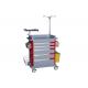 Luxurious ABS Hospital Ttrolley Plastic Emergency Medical Cart Colorful Drawers (ALS-ET002)