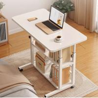 White Wooden Manual Desk Multifunctional Study Table for Children Adjustable Height