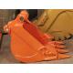 Orange Color Construction Machinery Bucket For Mining Digging Recycling