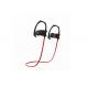 Portable Waterproof Bluetooth Headphones Ergonomic Design Black / Red Color