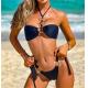 Ruched Curve Bathing Suits Solid Color Pearl Bathing Suits